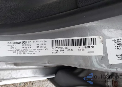 2015 Chrysler 200 C z USA, uszkodzony, nr VIN 1C3CCCCG6FN519911